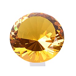 TJC Exclusive Diamond Cut Yellow Sapphire Crystal with Stand (20cms) in a Gift Box