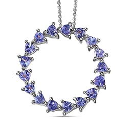 Tanzanite Pendant with Chain (Size 20) in Platinum Overlay Sterling Silver 1.56 Ct