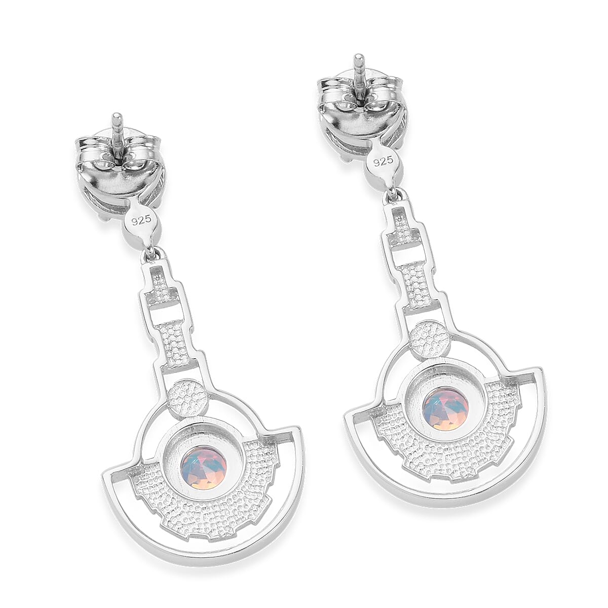 Mercury Mystic Topaz Earrings (with Push Back) in Platinum Overlay Sterling Silver 2.25 Ct, Silver wt 5.11 Gms