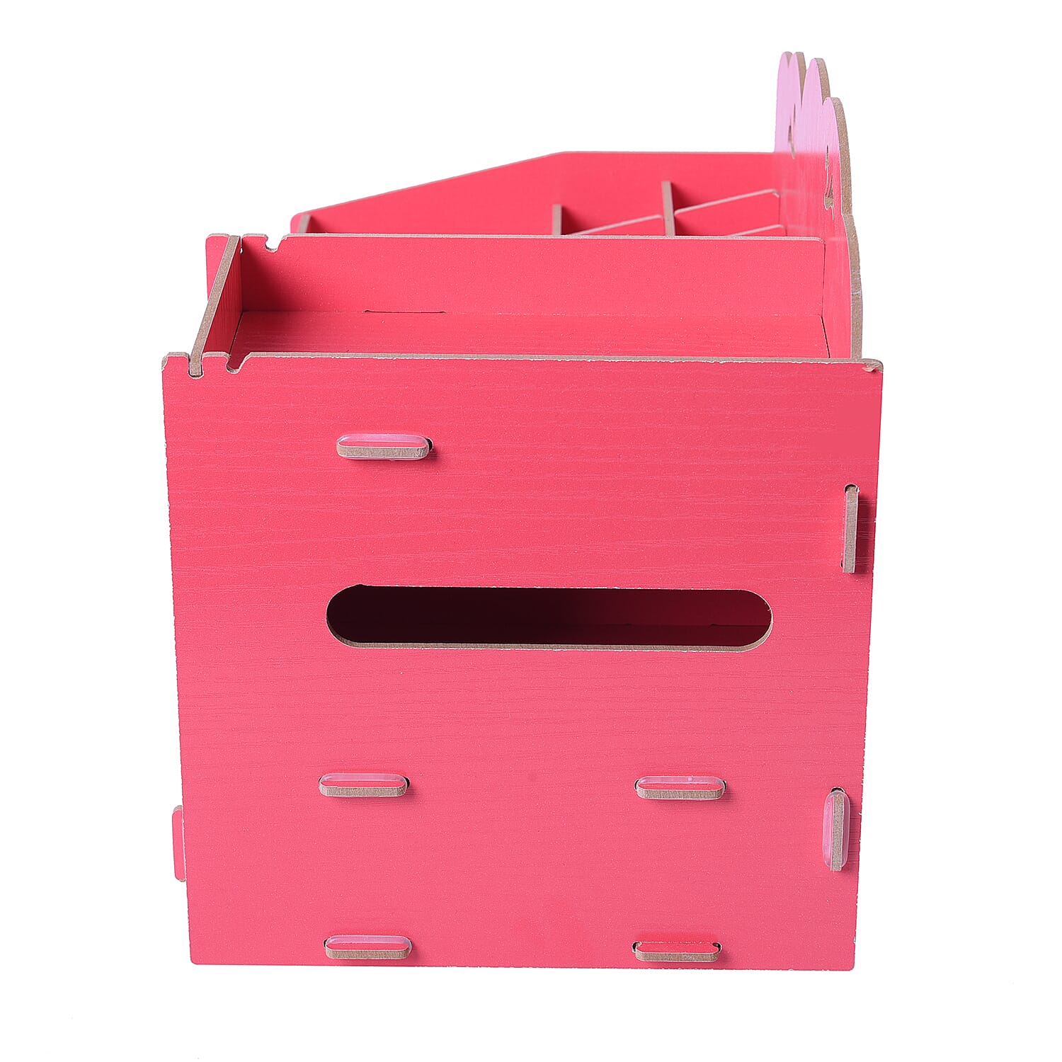 DIY Jewellery and Cosmetic Organiser with Mirror (36x19.5x23cm) - Red