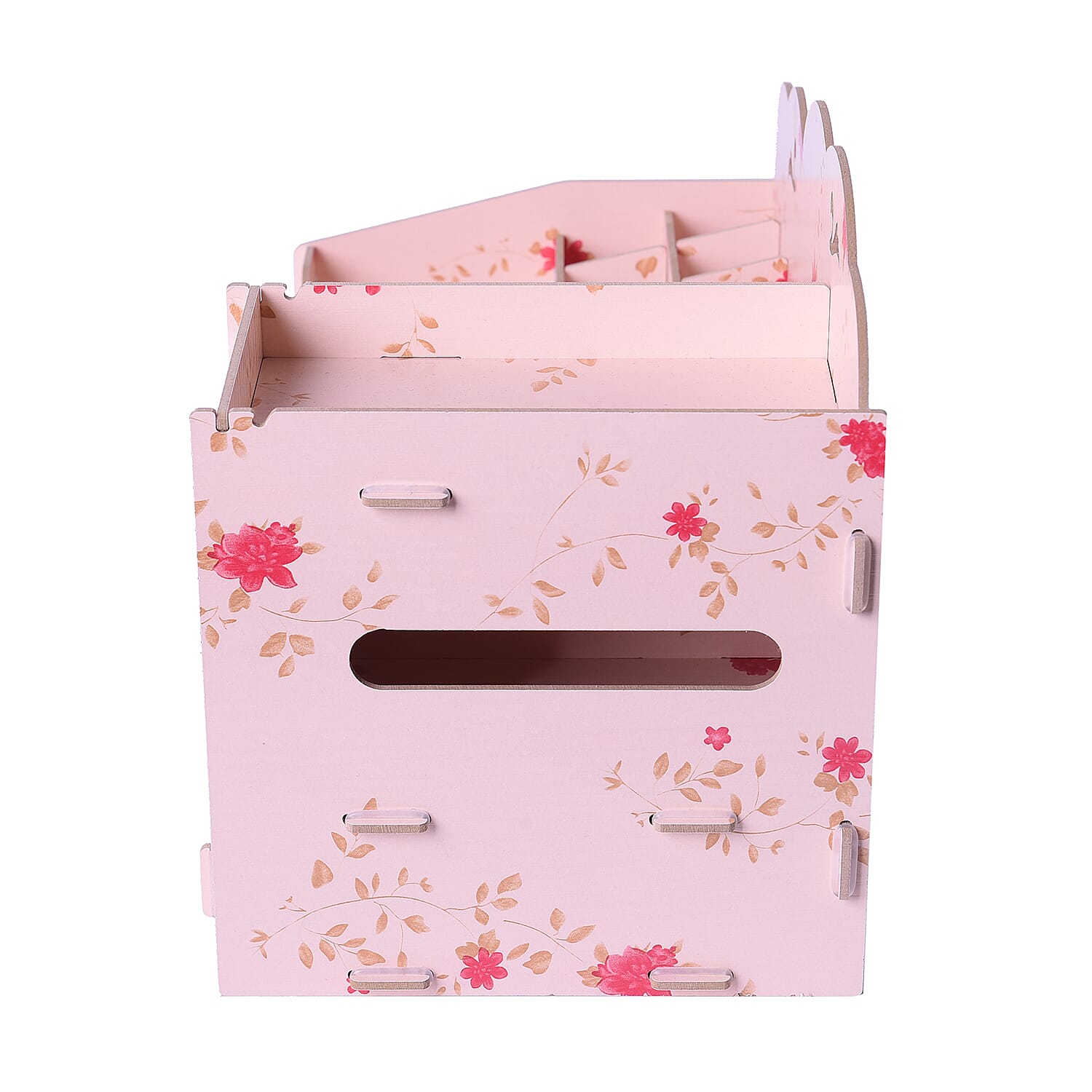 DIY Jewellery and Cosmetic Organiser with Mirror (36x19.5x23cm) - Peach Colour