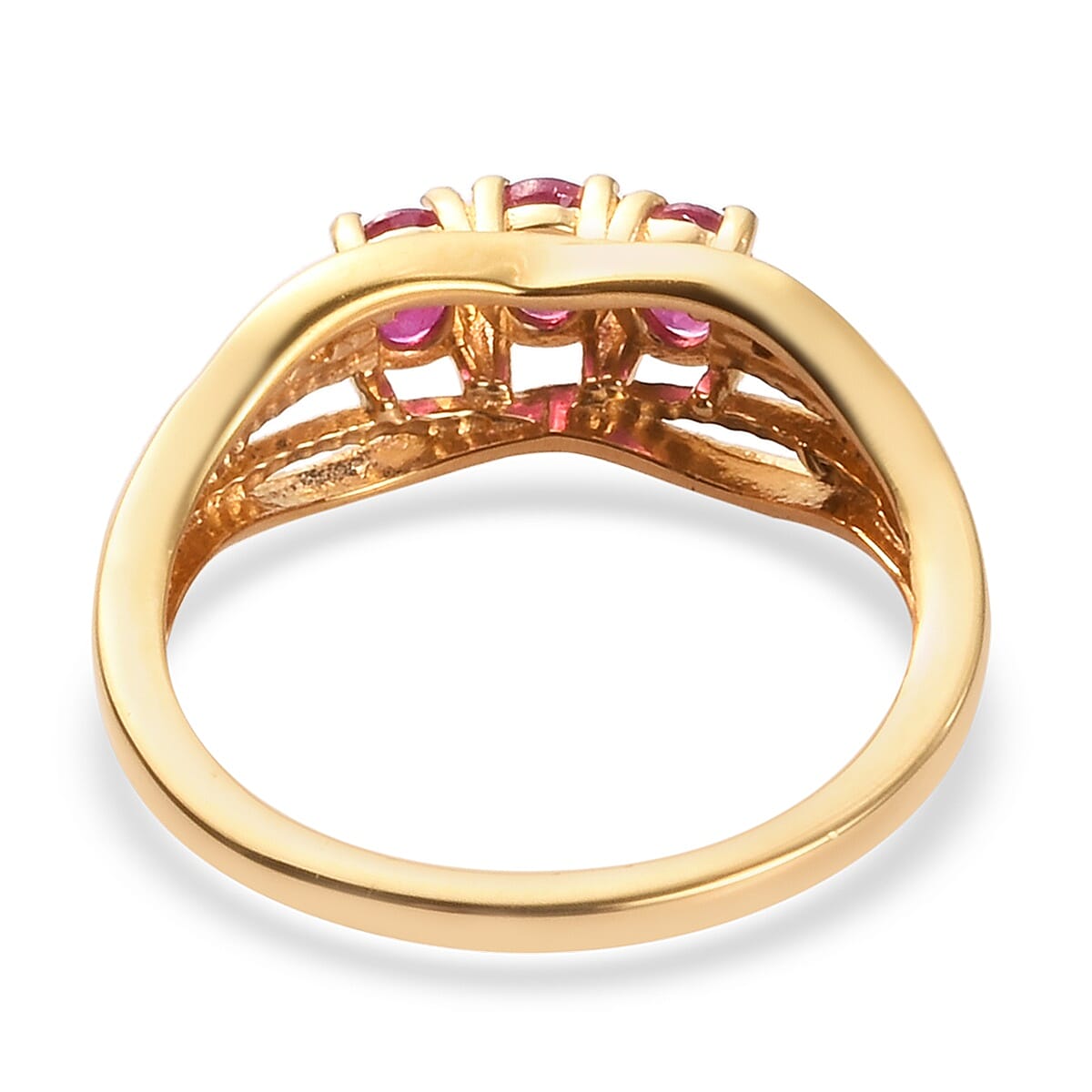 African Ruby Ring in 14K Gold and Platinum Overlay Sterling Silver