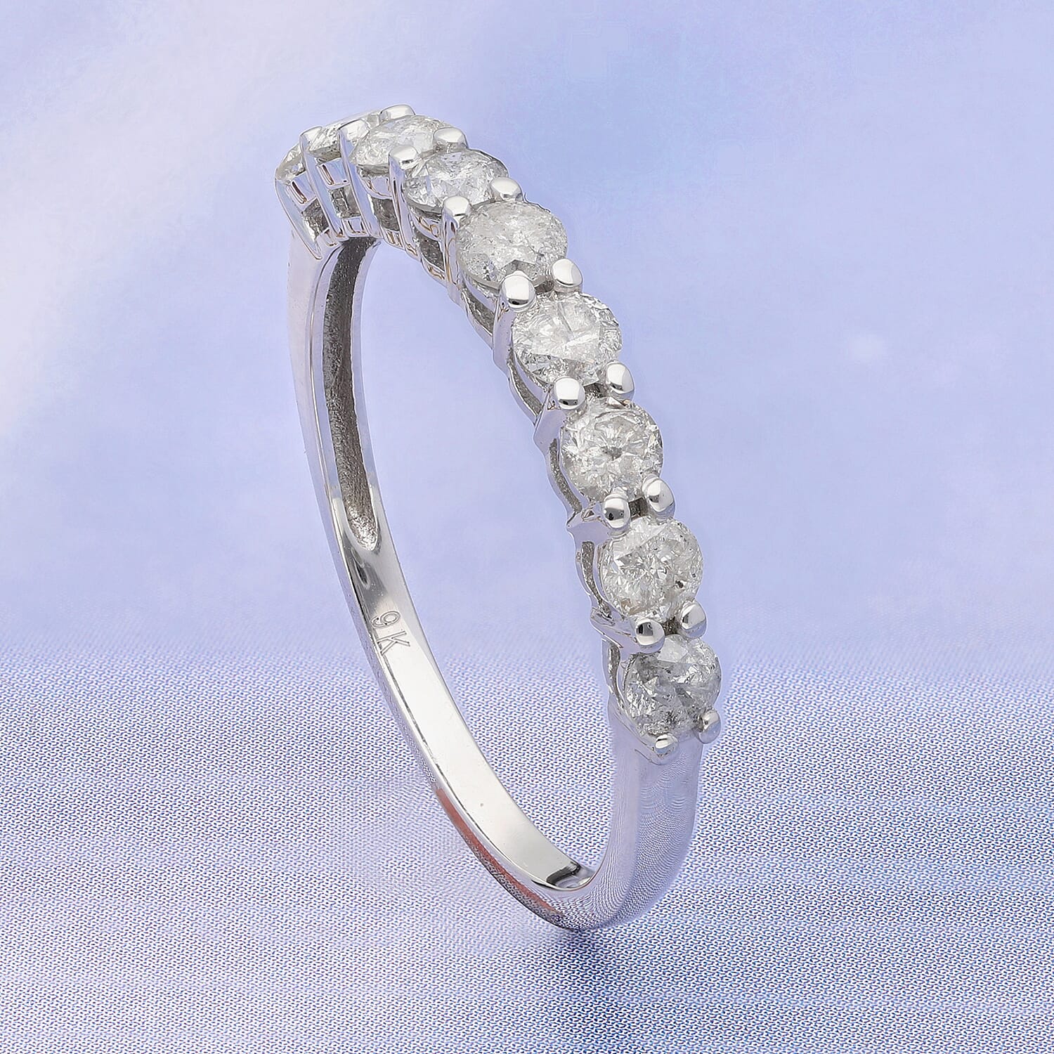 Limited Edition 9K White Gold SGL Certified Diamond (I3/G-H) Ring 1.000 Ct.