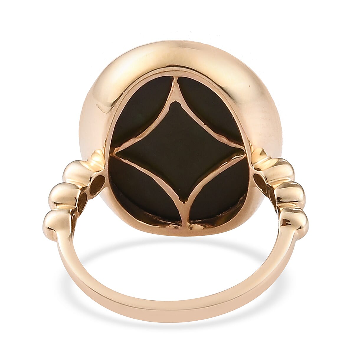 Extremely Rare Size 9K Yellow Gold Australian Boulder Opal (Oval 20x15mm) Ring, Gold wt. 4.00 Gms