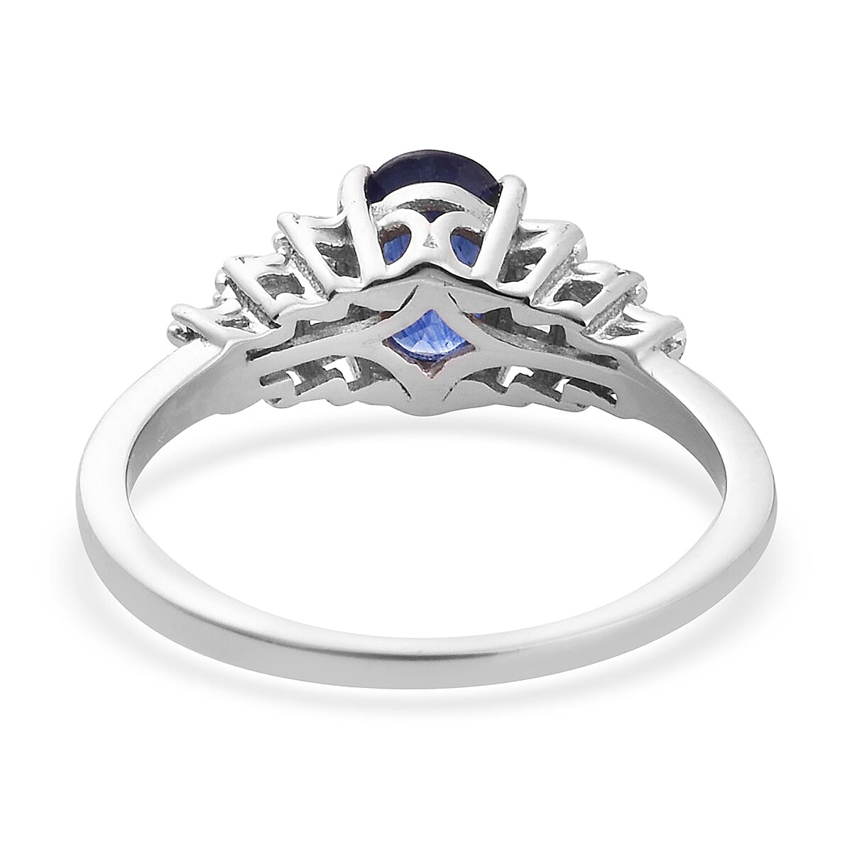 Masoala Sapphire and Diamond Ring in Platinum Overlay Sterling Silver 1.28 Ct.
