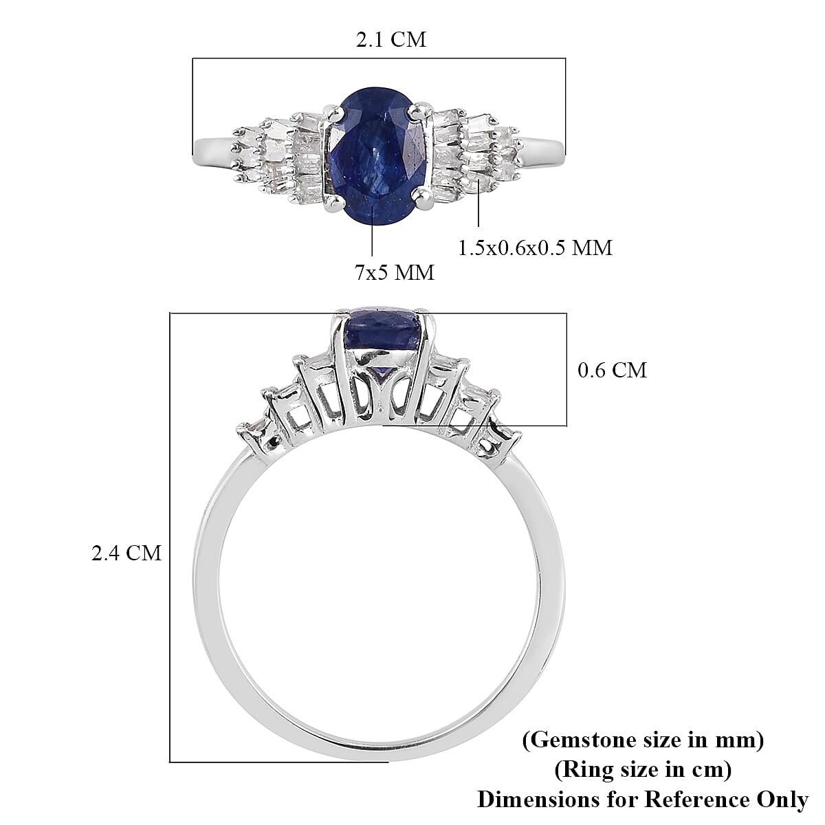 Masoala Sapphire and Diamond Ring in Platinum Overlay Sterling Silver 1.28 Ct.