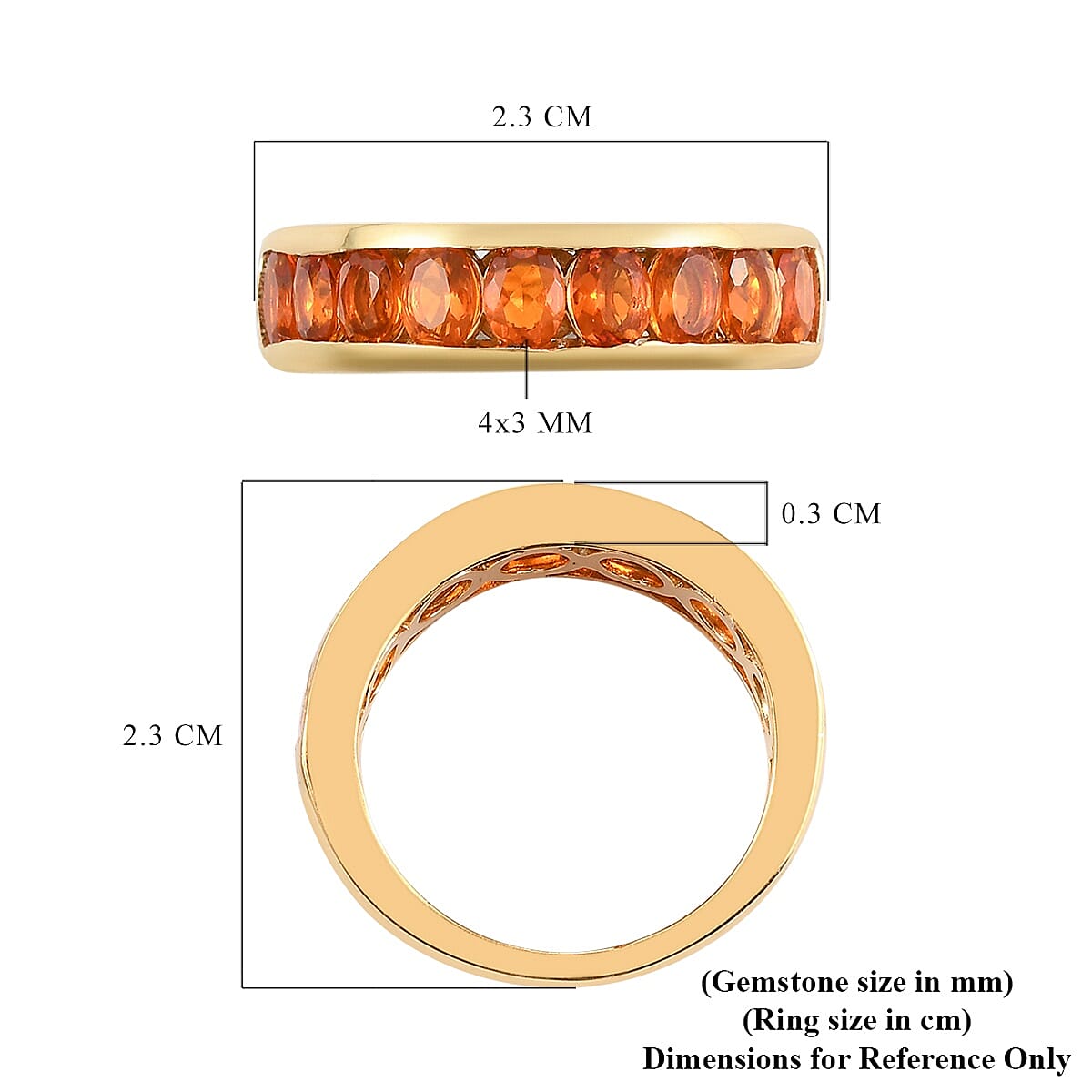 One Time Close Out Deal- Jalisco Fire Opal Half Eternity Band Ring in 14K Gold Overlay Sterling Silver 1.00 Ct.