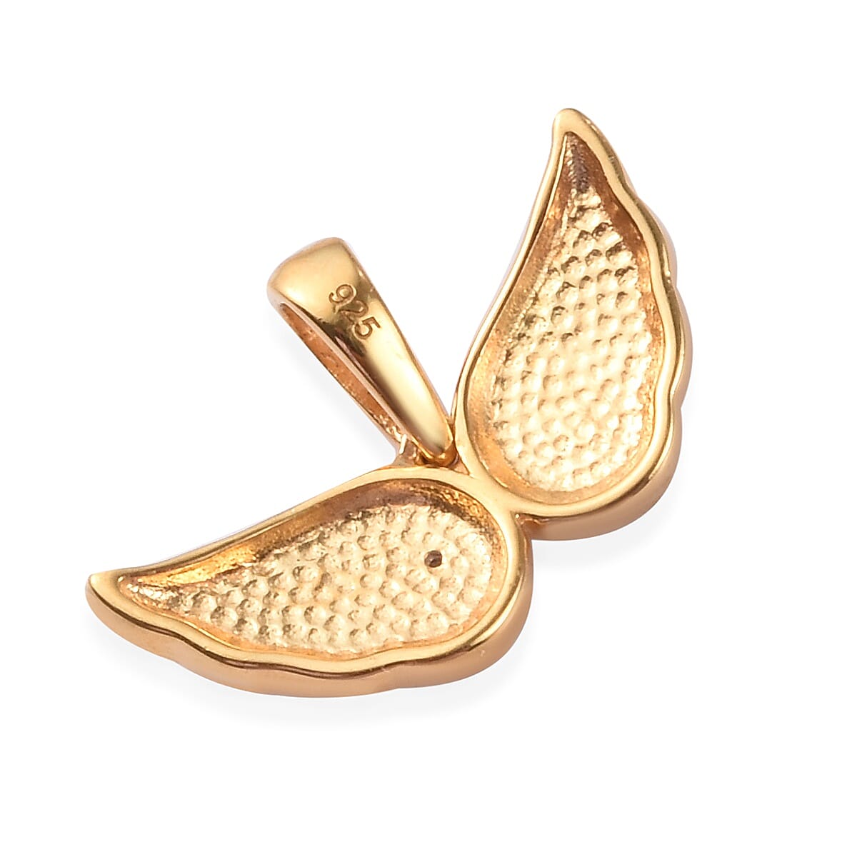 Diamond Angel Wing Pendant in 14K Gold Over Sterling Silver