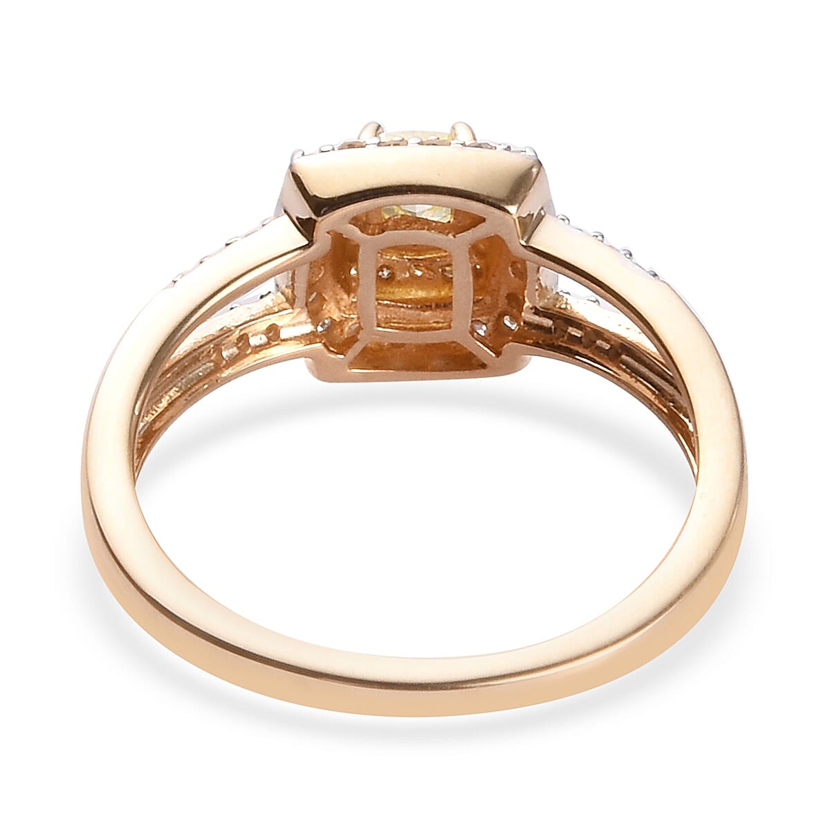 14K Yellow Gold Natural Yellow Diamond and White Diamond Ring  0.50 Ct.