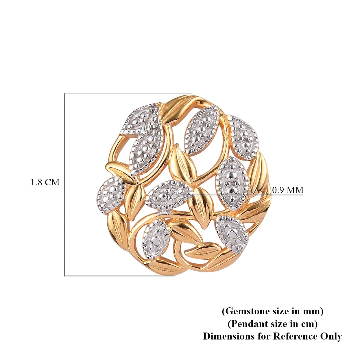 Diamond Leaf Vine Pendant in 14K Gold Overlay Sterling Silver