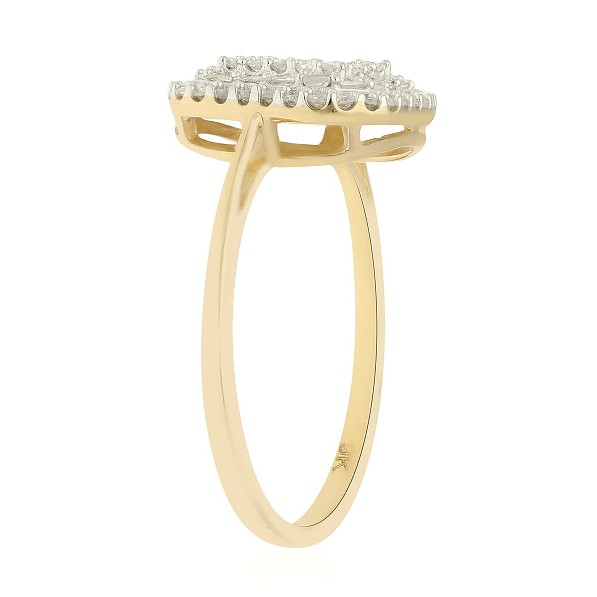 9K Yellow Gold SGL Certified Diamond (I3/G-H) Ring 0.50 Ct.