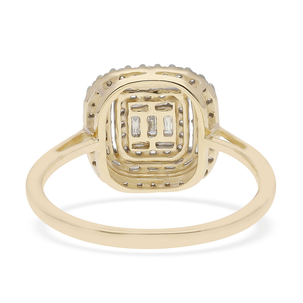 9K Yellow Gold SGL Certified Diamond (I3/G-H) Ring 0.50 Ct.
