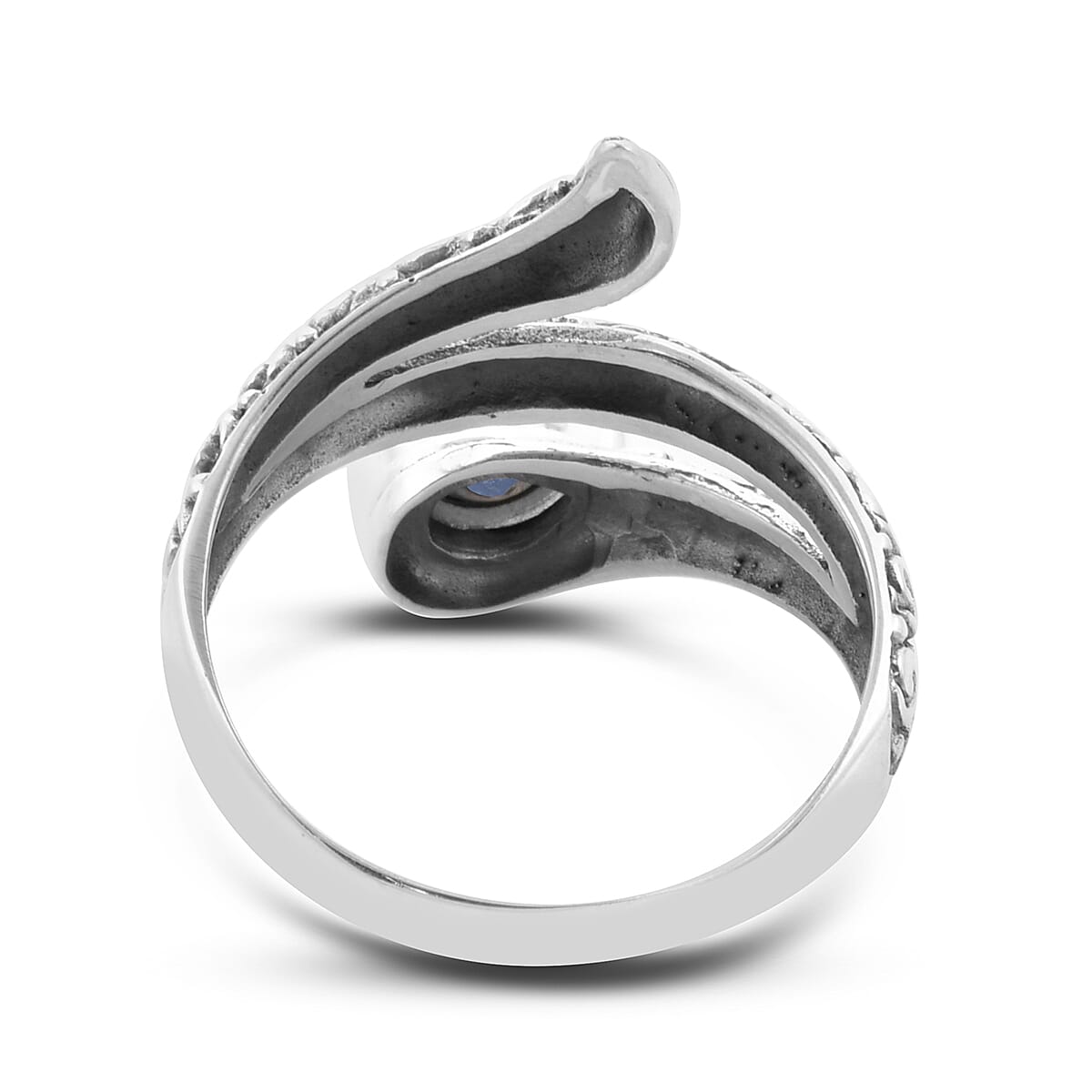 Royal Bali Collection - Peruvian Blue Opal Ring in Sterling Silver 1.37 Ct, Silver wt 5.00 Gms