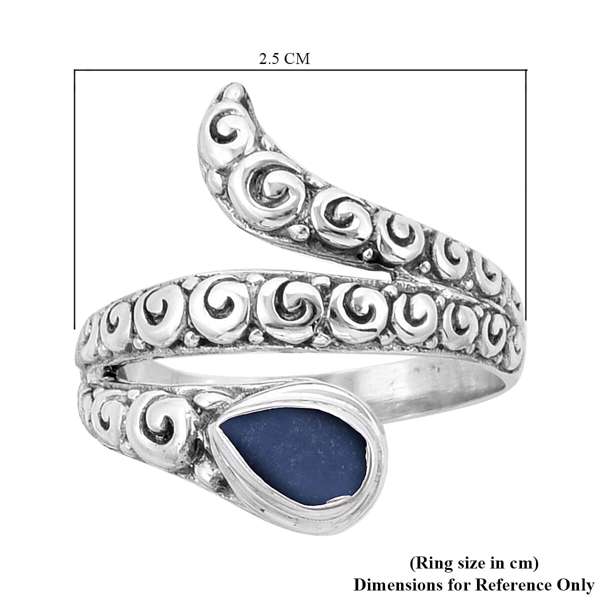 Royal Bali Collection - Peruvian Blue Opal Ring in Sterling Silver 1.37 Ct, Silver wt 5.00 Gms