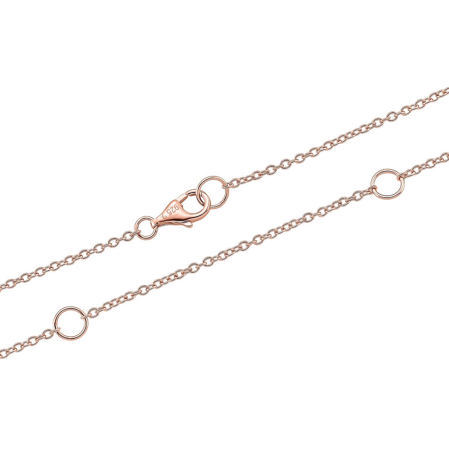 LucyQ Flexible Single Drip Pendant with Chain(Size 18-24) in 18K Vermeil Rose Gold Plated Sterling Silver