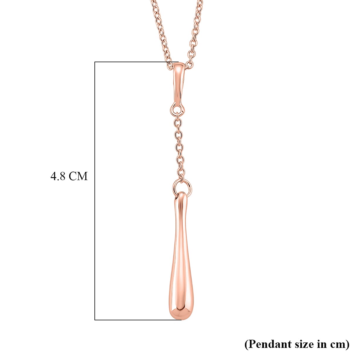 LucyQ Flexible Single Drip Pendant with Chain(Size 18-24) in 18K Vermeil Rose Gold Plated Sterling Silver