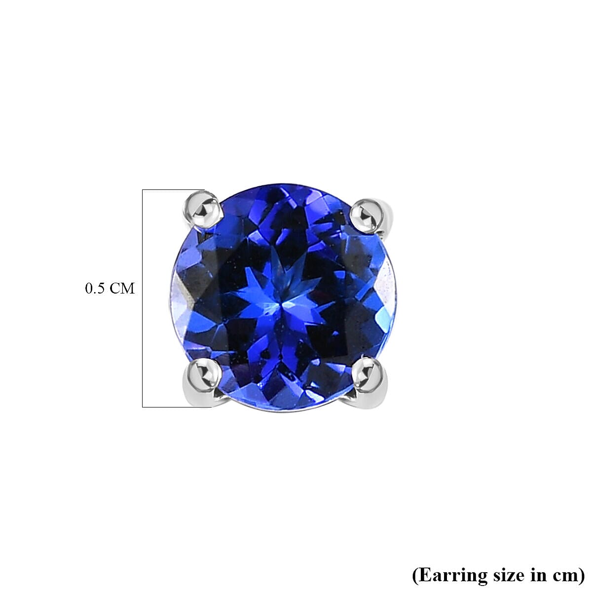 RHAPSODY 950 Platinum AAAA Tanzanite Stud Earrings (with Screw Back) 1.08 Ct.