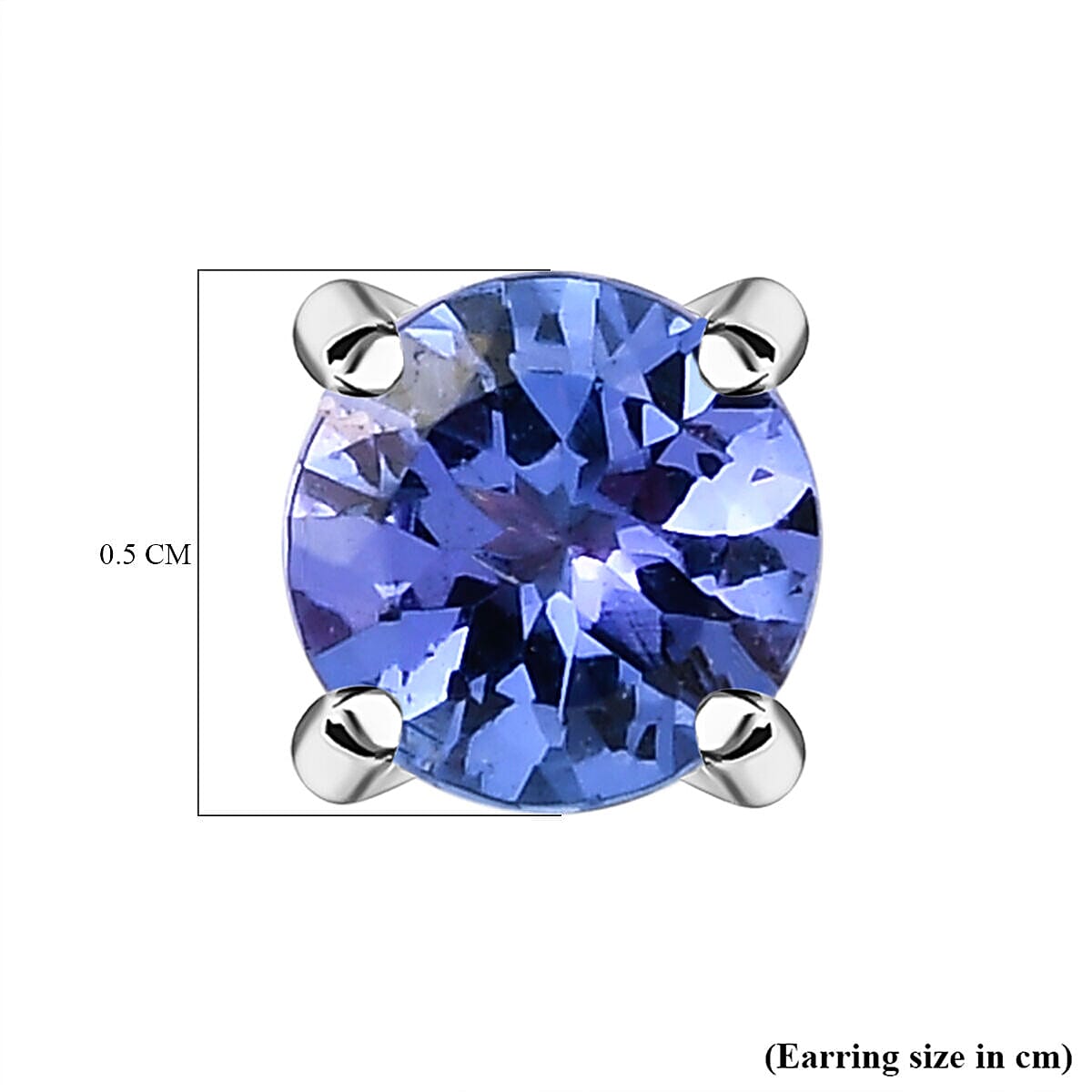 RHAPSODY 950 Platinum AAAA Tanzanite Stud Earrings (with Screw Back) 1.08 Ct.