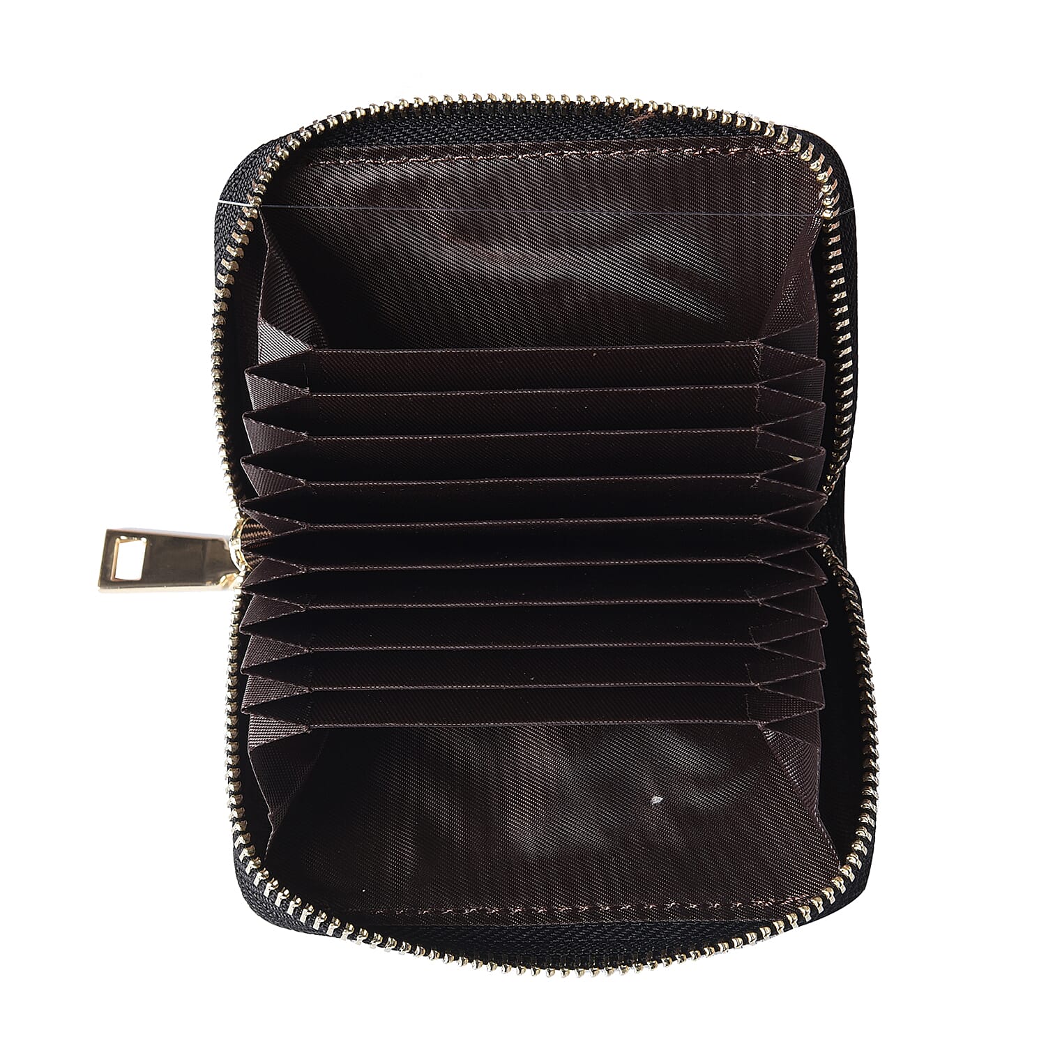 Sencillez - Genuine Leather Card Holder RFID Wallet with Zipper Closure (Size 11x2x7cm) - Black