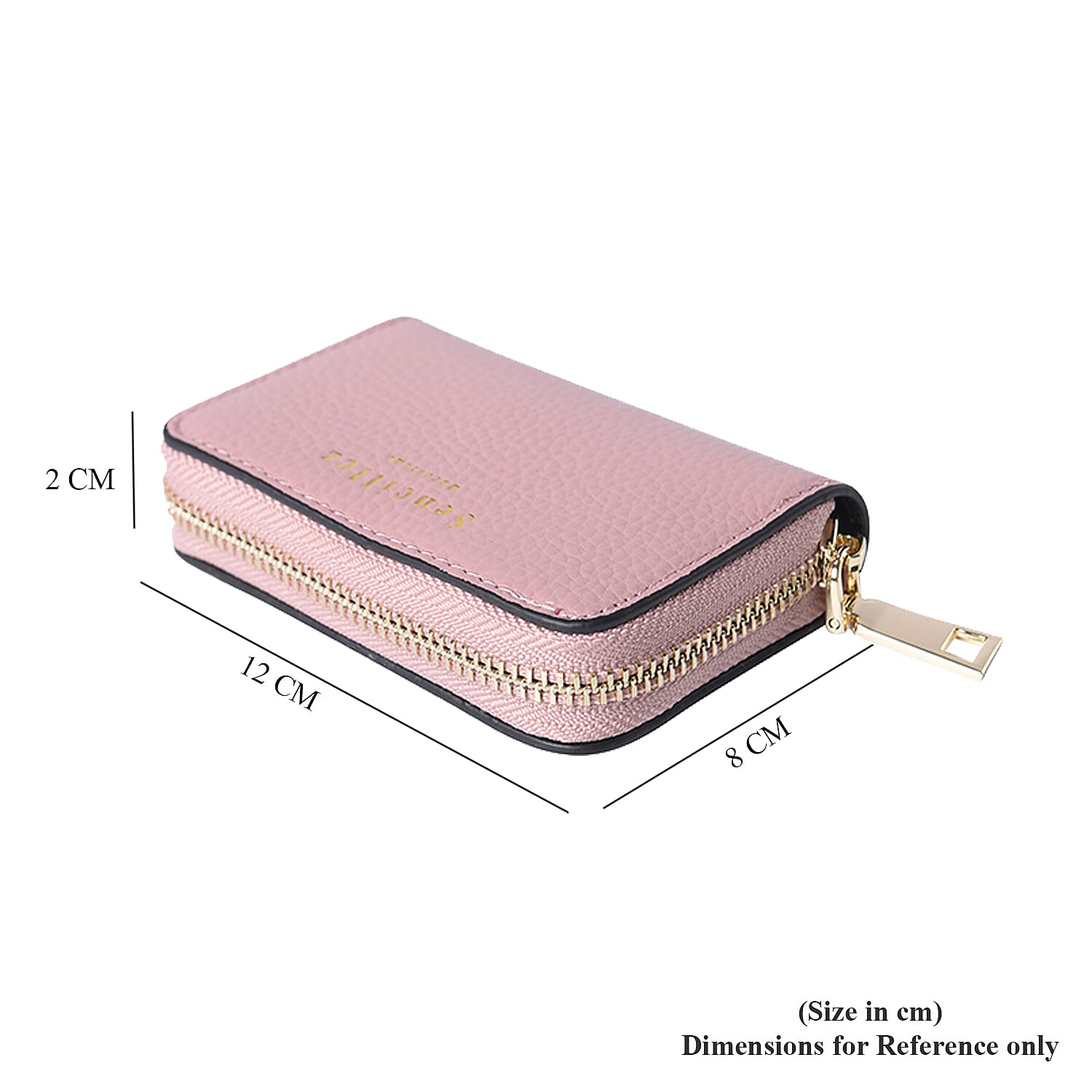 Sencillez - Genuine Leather Card Holder RFID Wallet with Zipper Closure (Size 11x2x7cm) - Light Purple