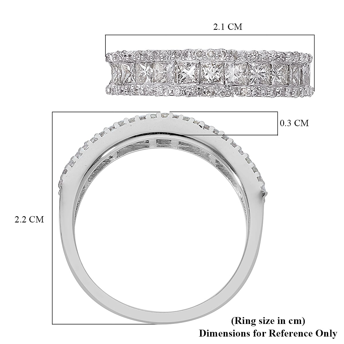 9K White Gold SGL Certified Diamond (I3-G-H) Half Eternity Ring 1.00 Ct.