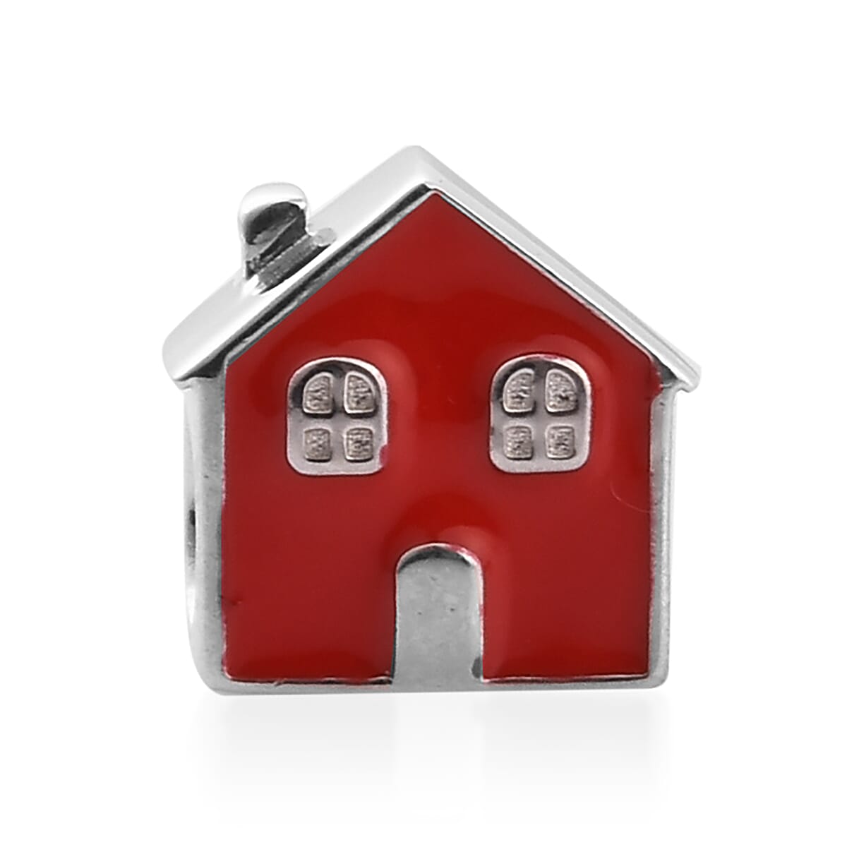 Charmes De Memoire - Platinum Overlay Sterling Silver Enamelled House Charm