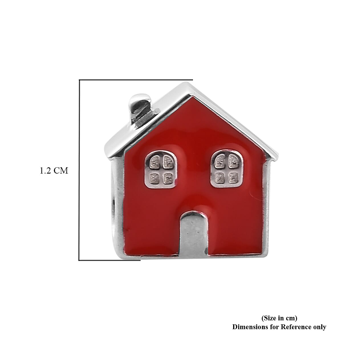 Charmes De Memoire - Platinum Overlay Sterling Silver Enamelled House Charm