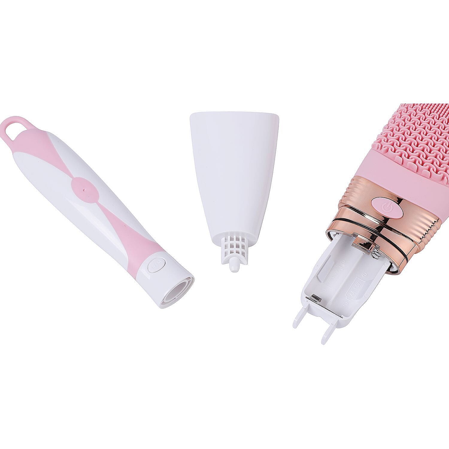 Electric Vibration Long Handle Silicone Bath Brush - Pink
