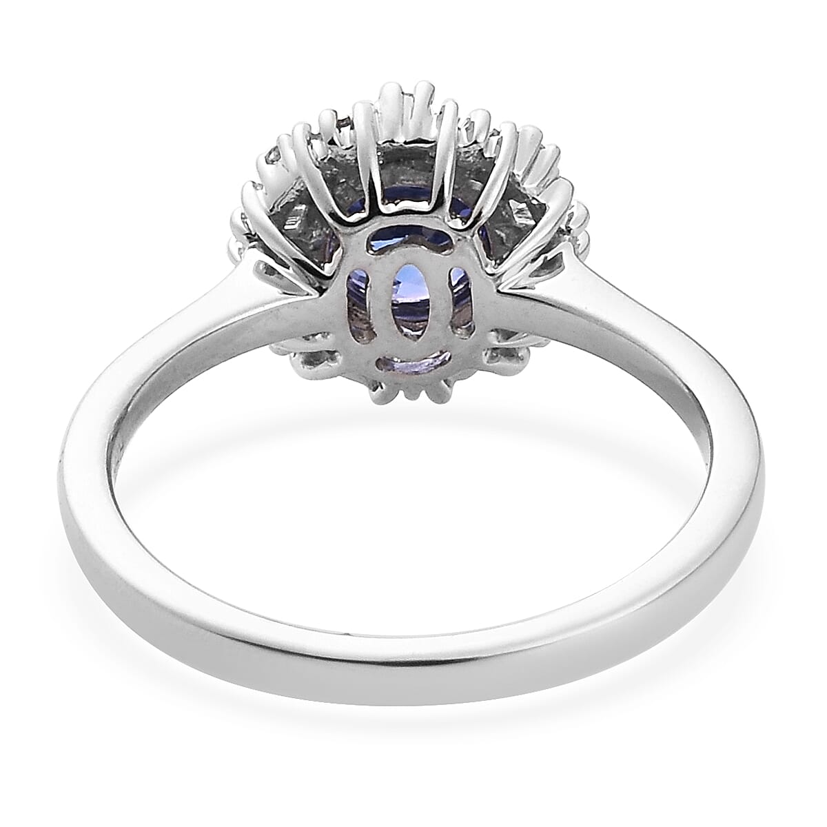RHAPSODY 950 Platinum AAAA Tanzanite and Diamond Halo Ring 1.15 Ct.