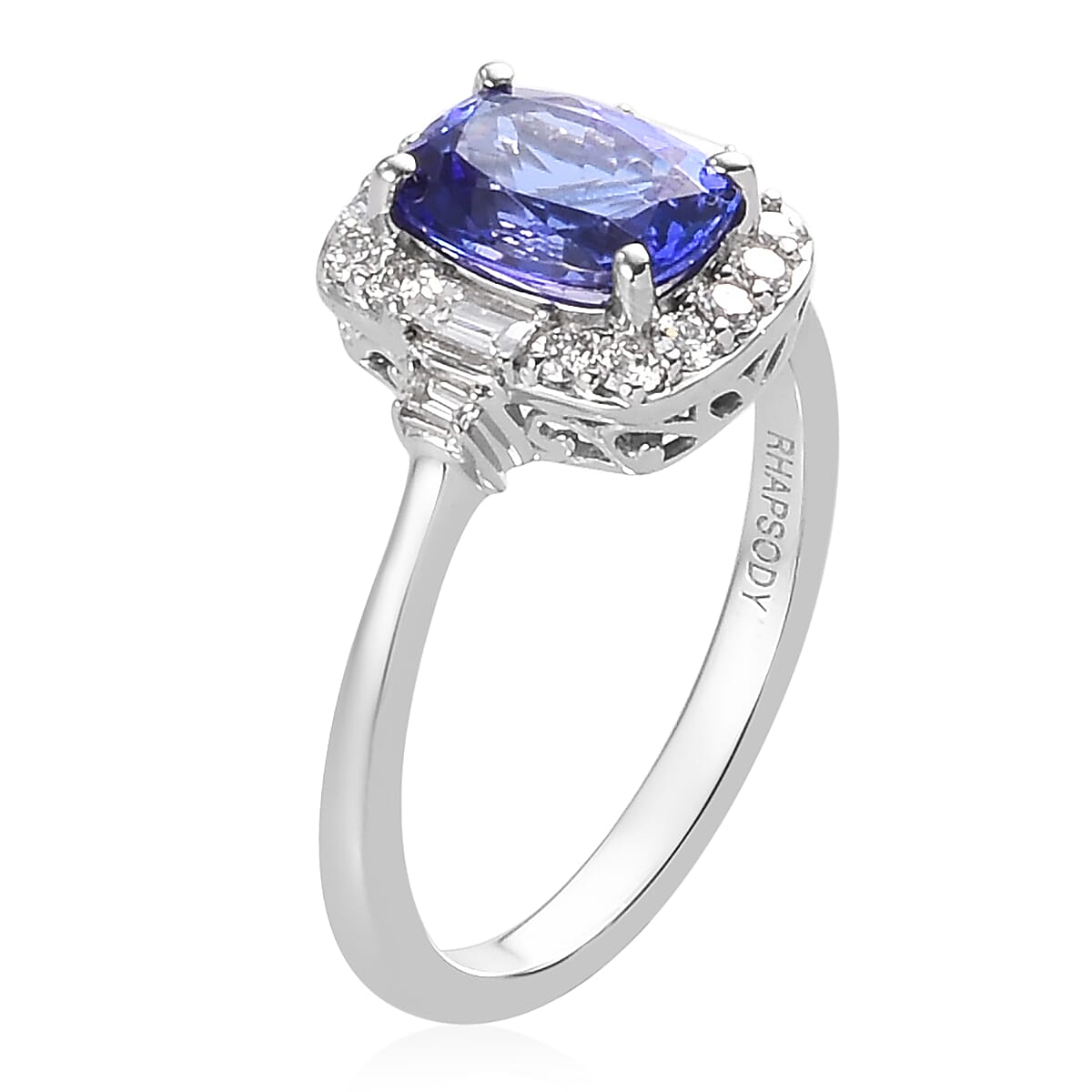 RHAPSODY 950 Platinum AAAA Tanzanite and Diamond Ring 1.75 Ct.