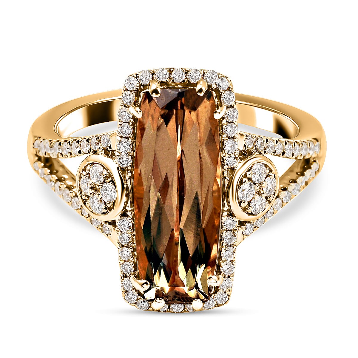 Collectors Edition- ILIANA 18K Yellow Gold Turkizite and Diamond Ring 4.40 Ct, Gold wt. 6.59 Gms