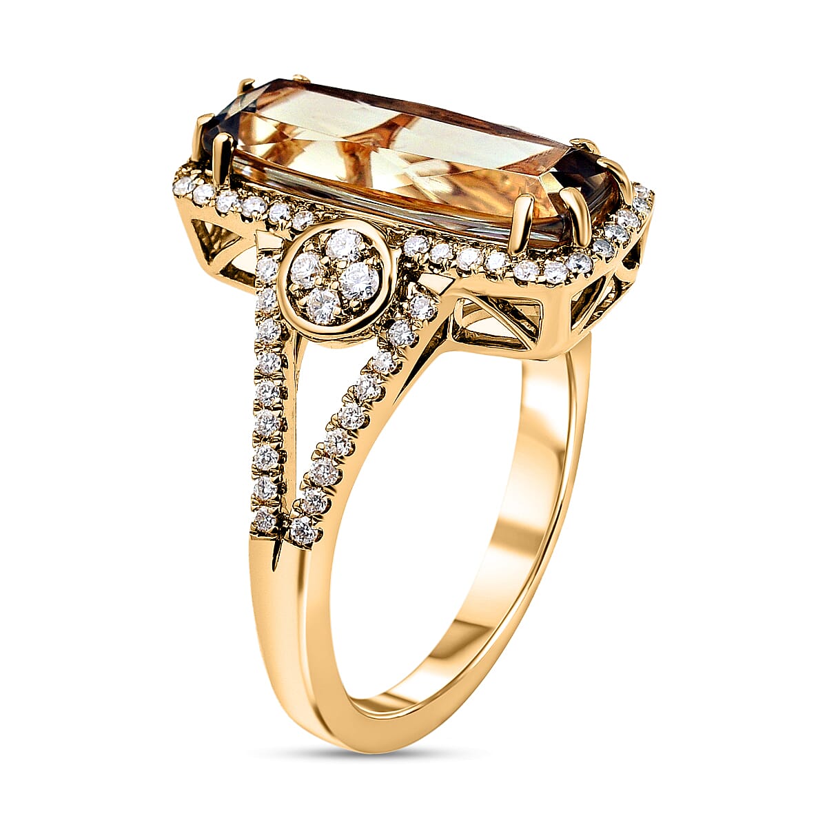 Collectors Edition- ILIANA 18K Yellow Gold Turkizite and Diamond Ring 4.40 Ct, Gold wt. 6.59 Gms