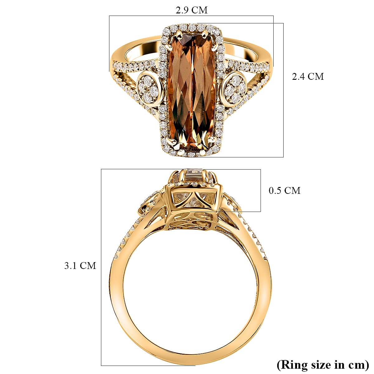 Collectors Edition- ILIANA 18K Yellow Gold Turkizite and Diamond Ring 4.40 Ct, Gold wt. 6.59 Gms