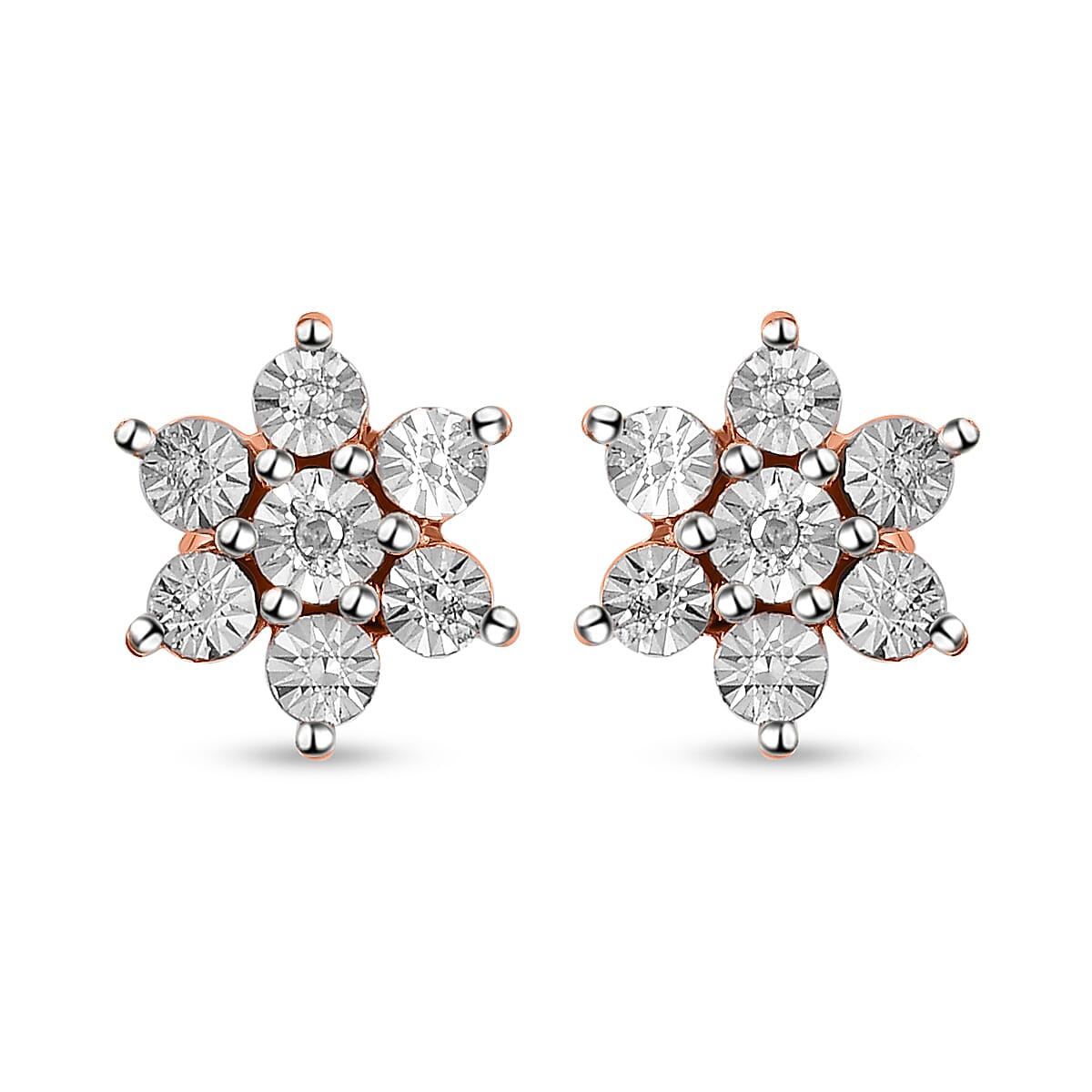 Rose gold deals diamond stud earrings