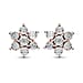 Diamond Floral Stud Earrings in Rose Gold Plated Sterling Silver