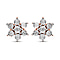 Diamond Floral Stud Earrings in Rose Gold Plated Sterling Silver