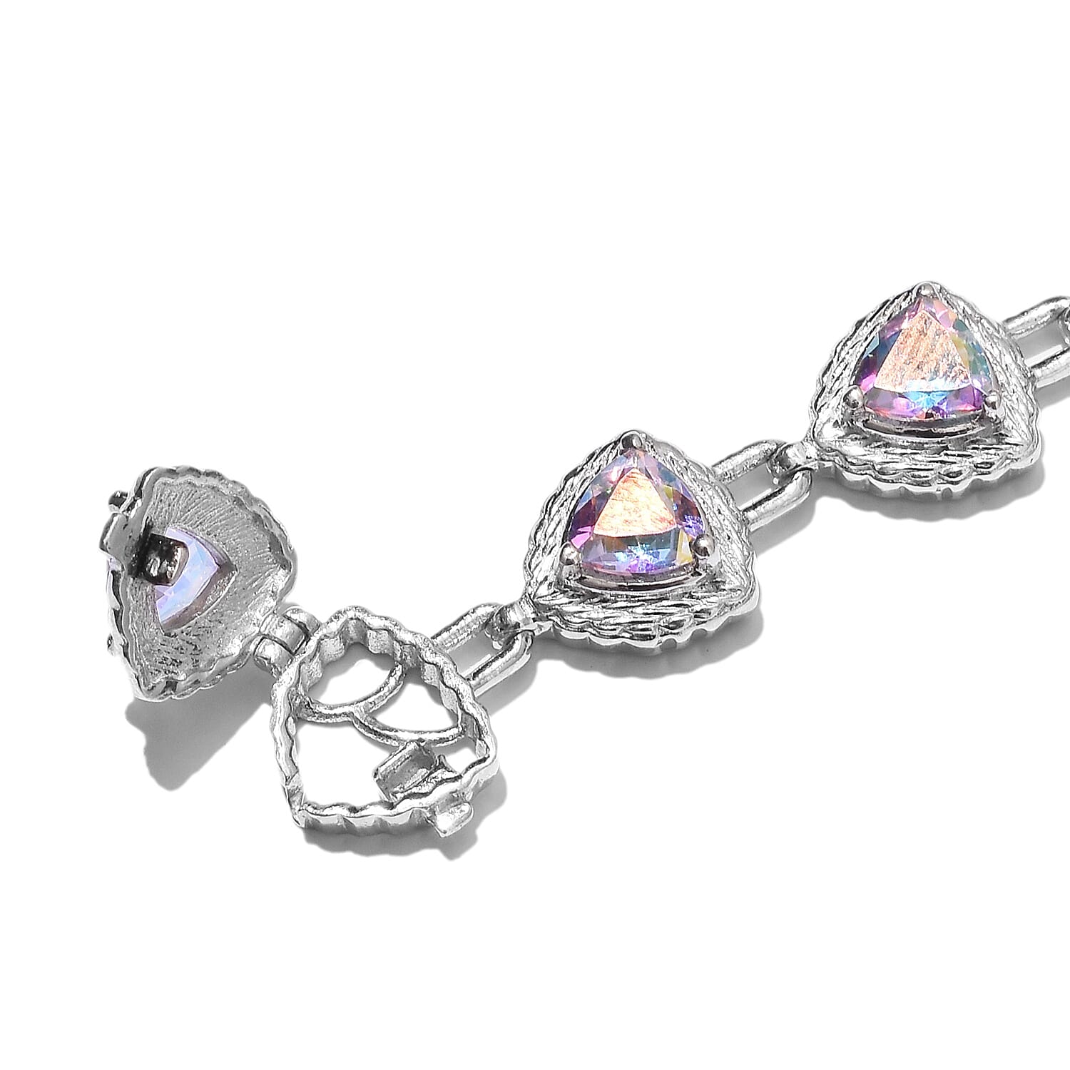 Mercury Mystic Topaz Bracelet (Size 7) in Platinum Overlay Sterling Silver 11.00 Ct, Silver wt. 17.20 Gms
