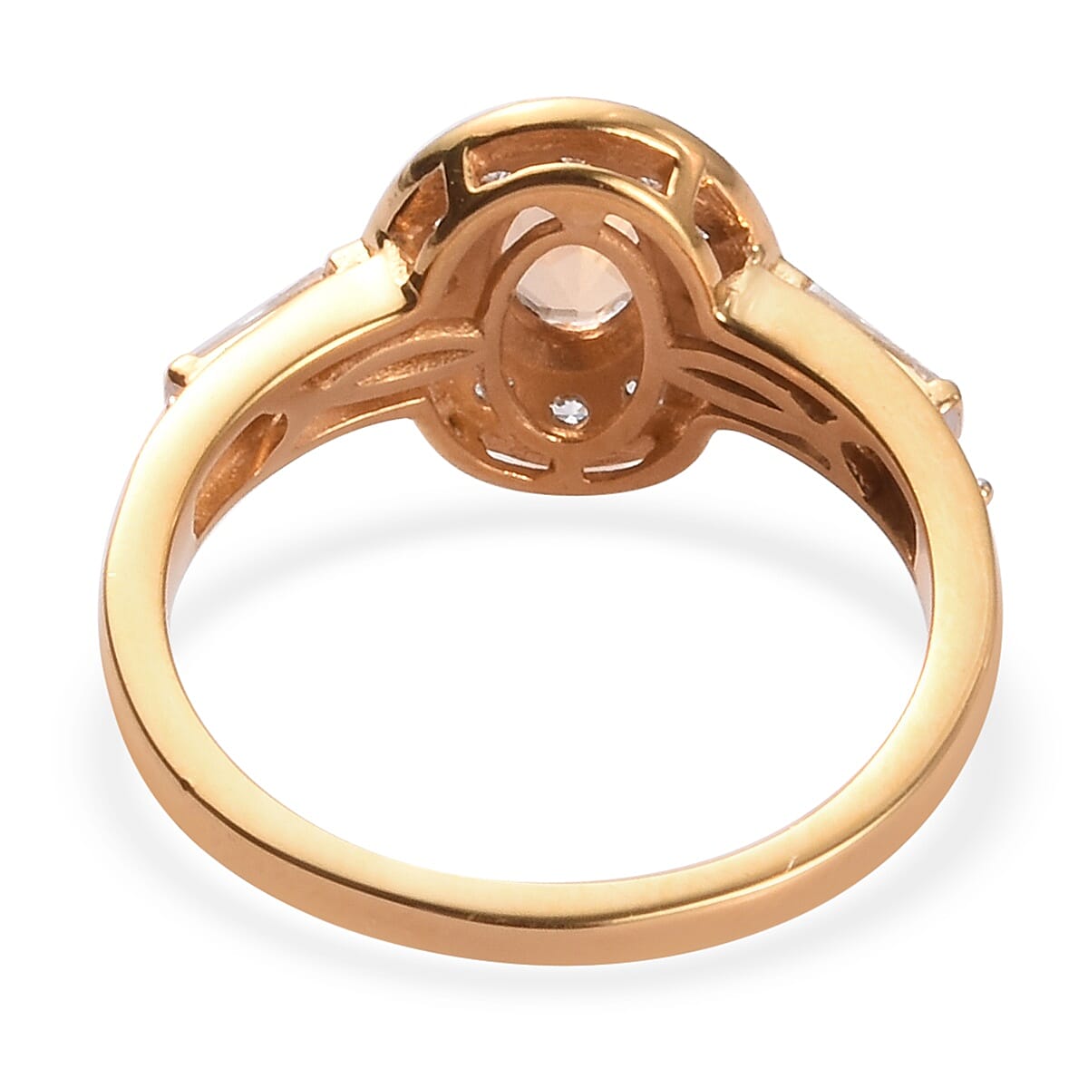 Golden Imperial Topaz and Natural Cambodian Zircon Ring in 14K Gold Overlay Sterling Silver 1.25 Ct.