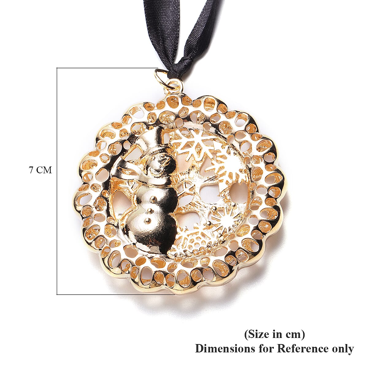 RACHEL GALLEY Simulated Pearl Snowman Baubles Charm in Yellow Gold Tone