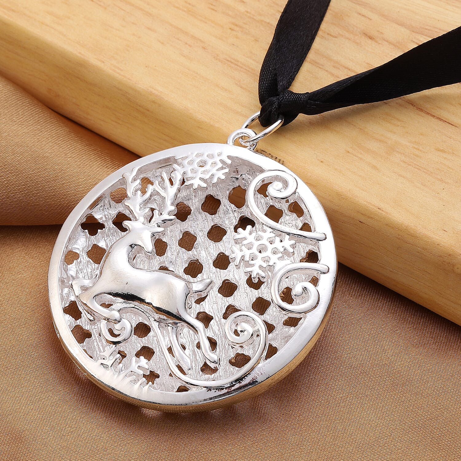 RACHEL GALLEY - Reindeer Theme Charm in Silver Tone