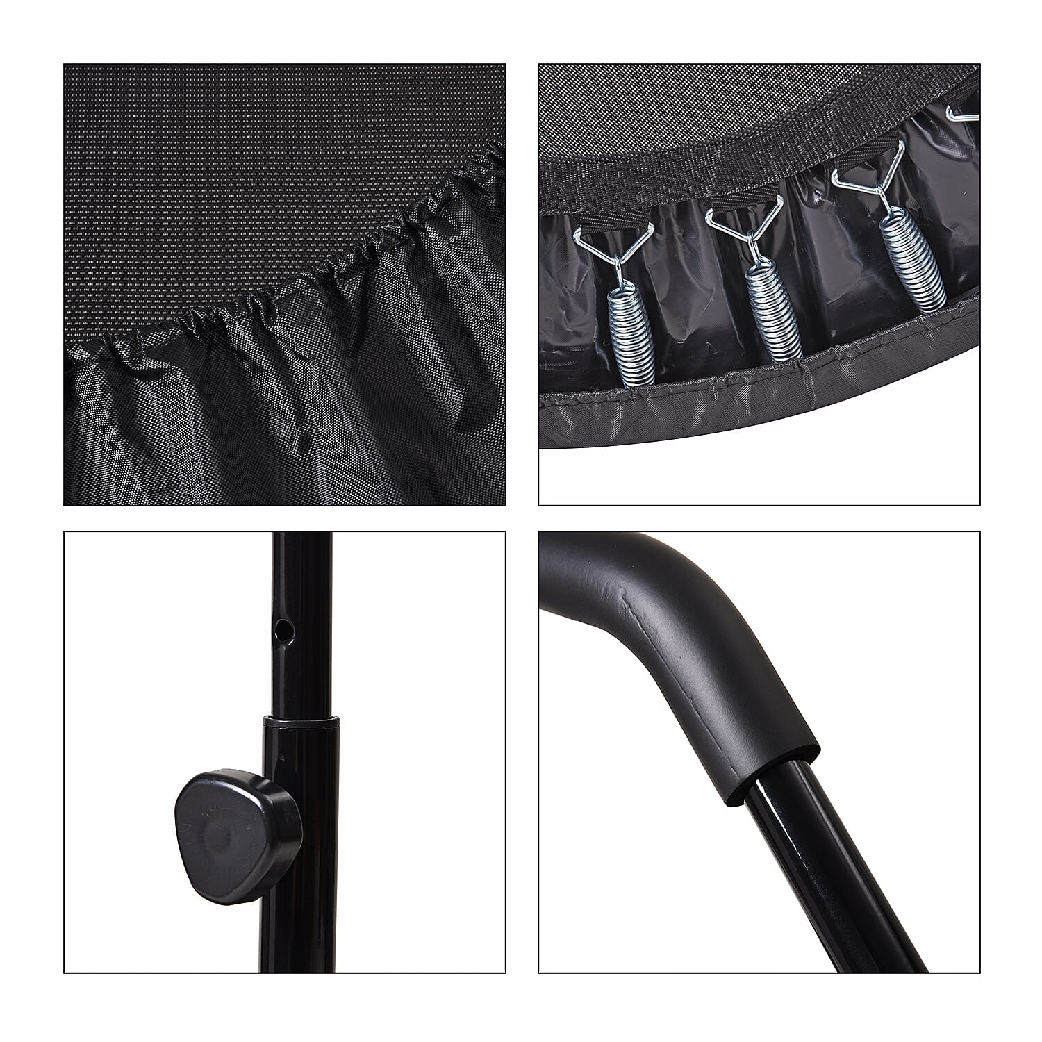 Foldable Trampoline (With Adjustable Handle Size) Maximum Weight Capacity 150kg- Black