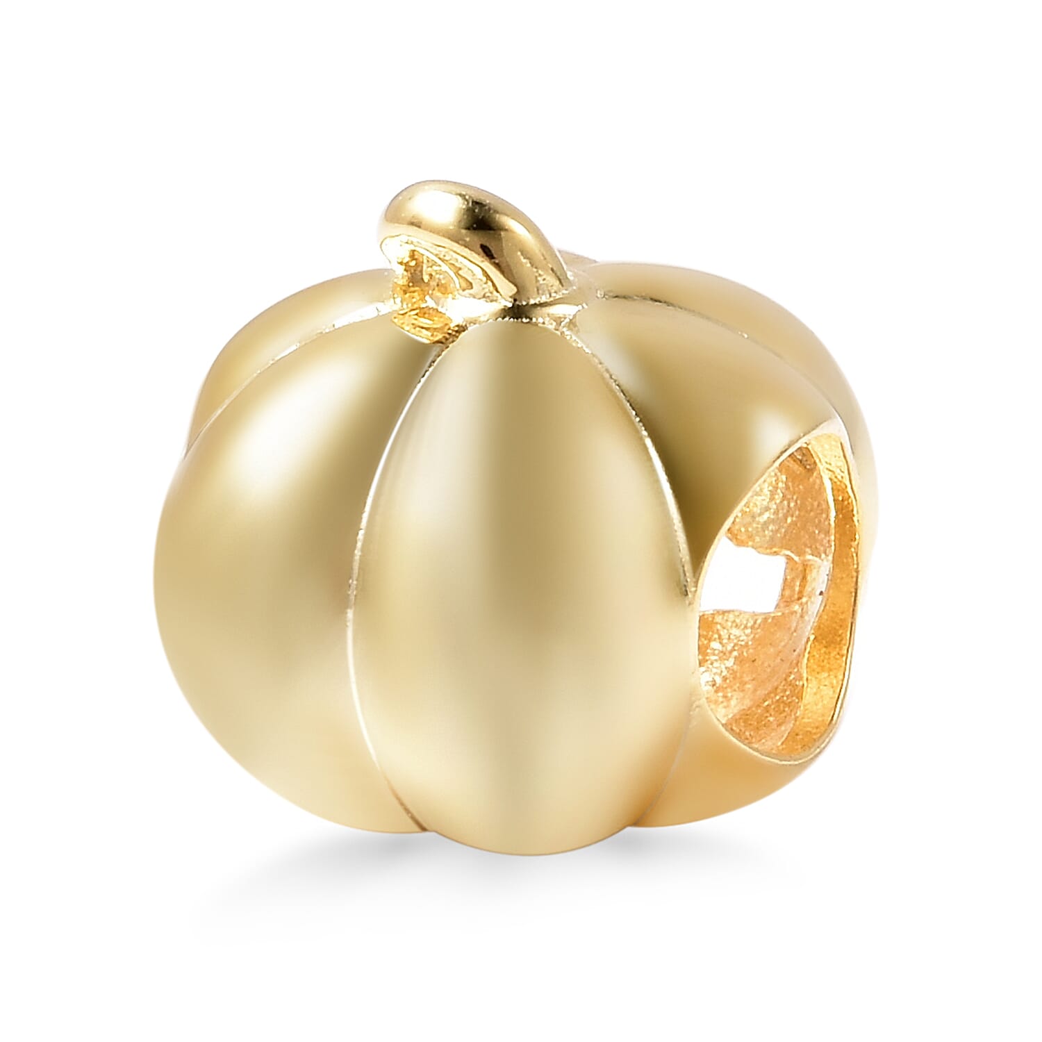 Charmes De Memoire Halloween Heart-Eye Carved Pumpkin Charm/Pendant in Gold Plated Sterling Silver