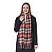 Plaid Pattern Wool Scarf with Fringes (Size 30x170+8cm) - Grey and Red