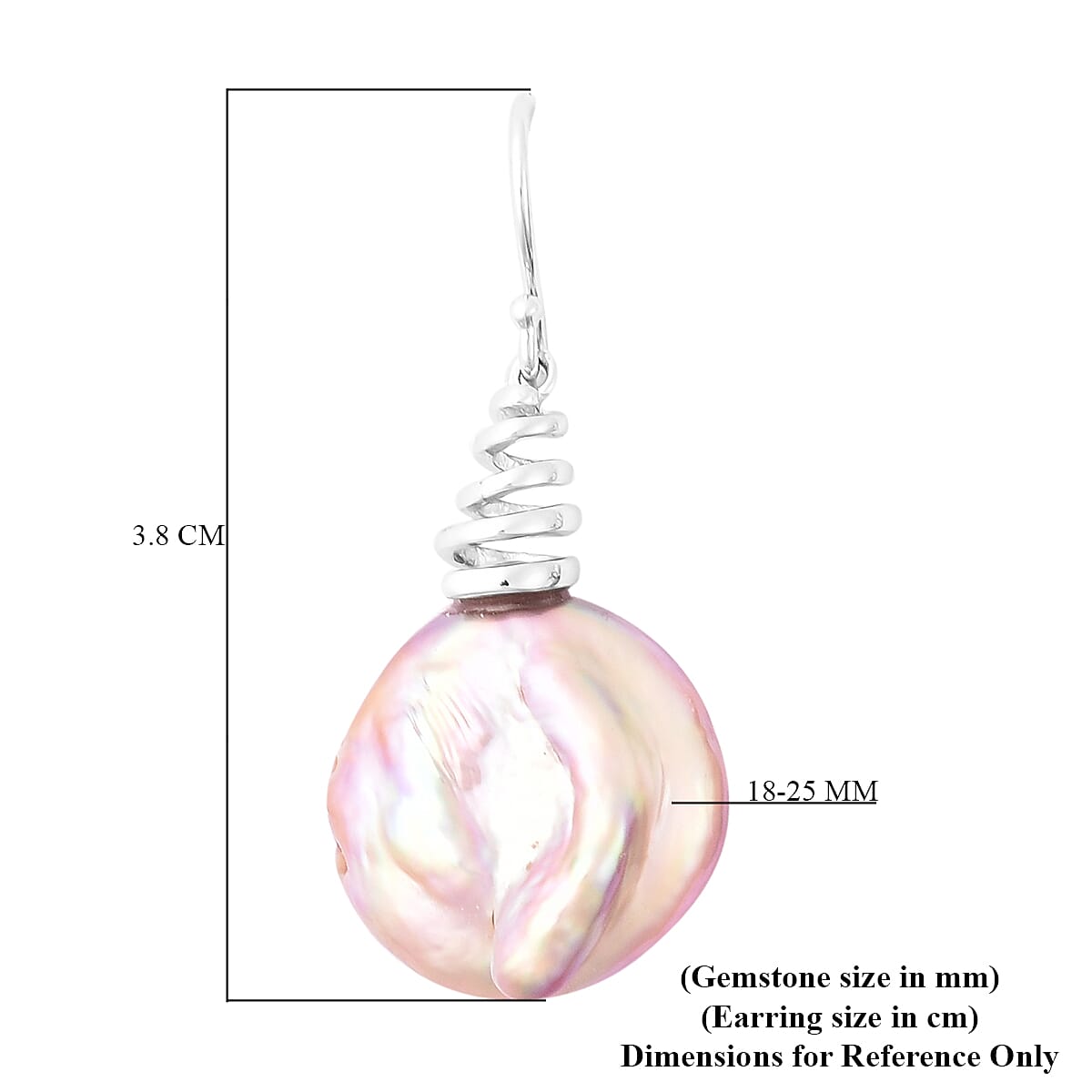 Baroque Pearl Earrings in Rhodium Overlay Sterling Silver