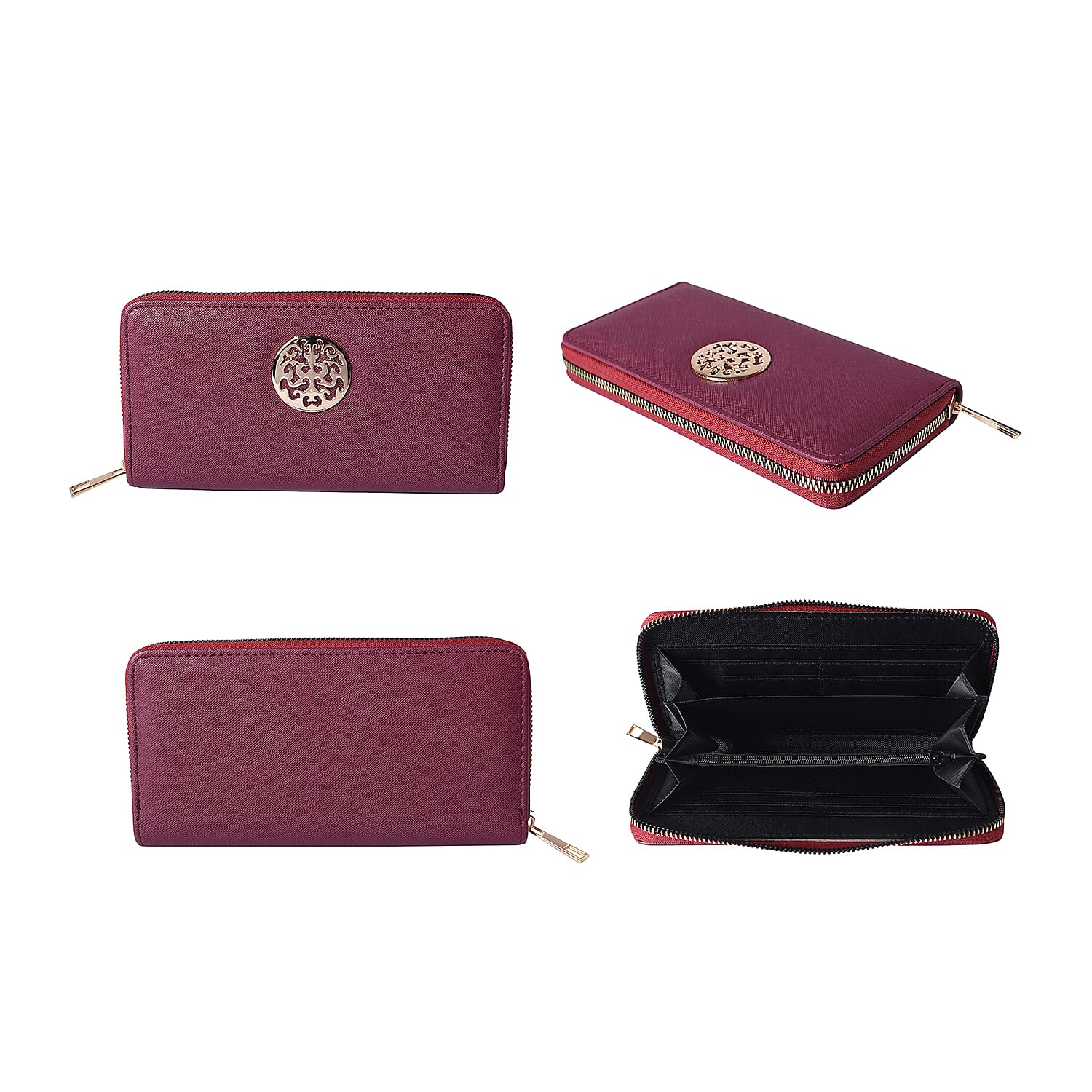Elegant Purple RFID Long Clutch Wallet