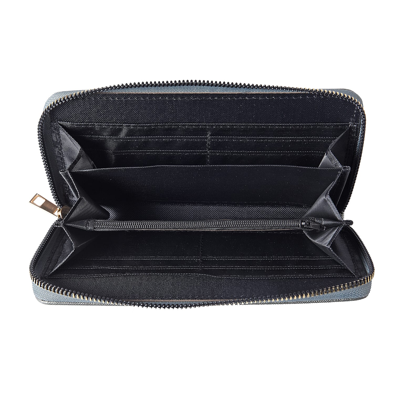 Silver RFID Long Clutch Wallet