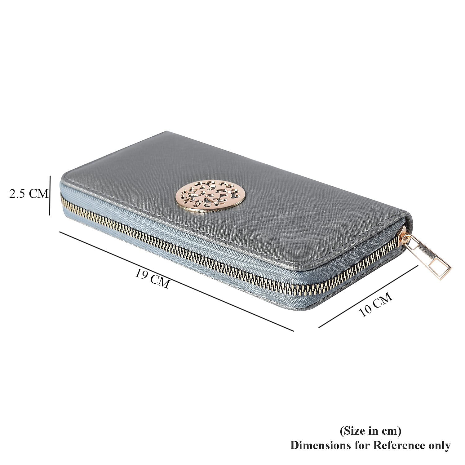 Silver RFID Long Clutch Wallet
