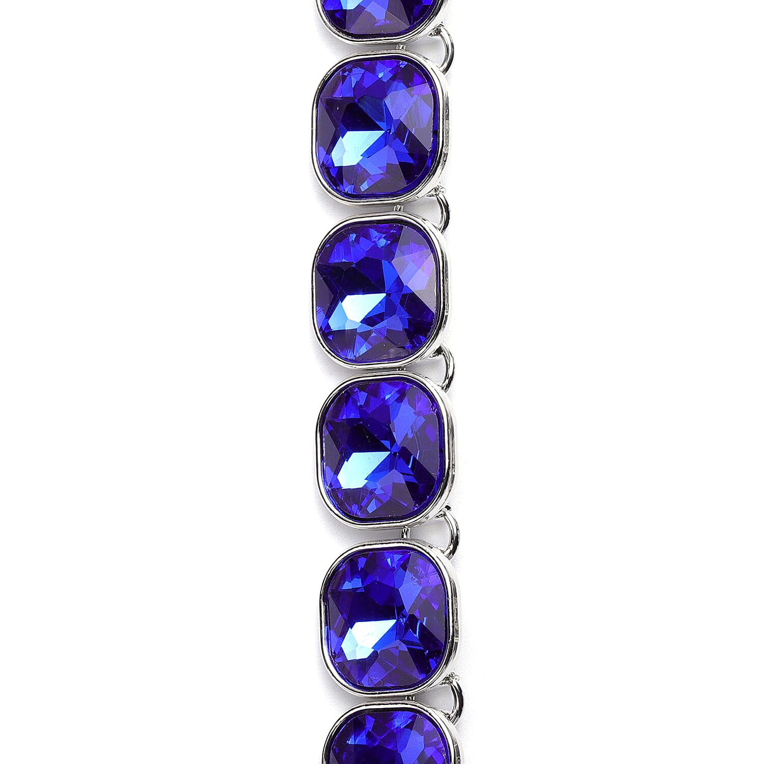 2 Piece Set - Simulated Blue Sapphire Necklace (Size 20) and Earrings (with Push Back) in Silver Tone