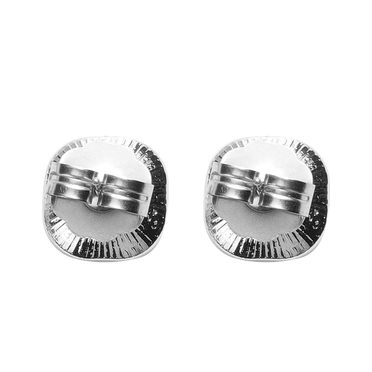 2 Piece Set - Simulated Blue Sapphire Necklace (Size 20) and Earrings (with Push Back) in Silver Tone