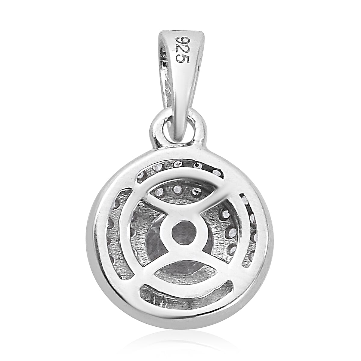 Lustro Stella Platinum Overlay Sterling Silver Pendant Made with Finest CZ 0.79 Ct.